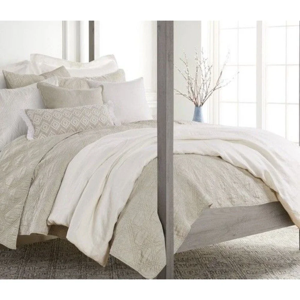 Levtex Home French Flax Washed Linen Queen Duvet Cover